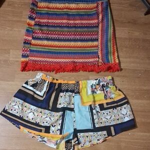 SHEIN Multicolor Patterned Women's Shorts and Skort Set